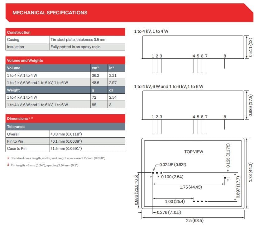 Mechanical Drawing - Advanced Energy / Ultravolt D-Series High Voltage Power Supplies